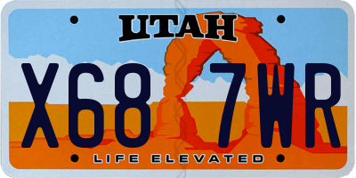 UT license plate X687WR