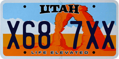 UT license plate X687XX