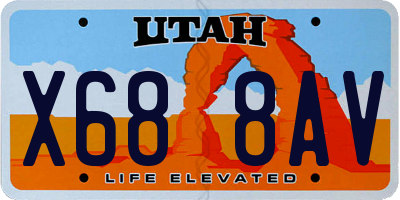 UT license plate X688AV