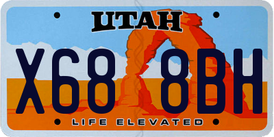 UT license plate X688BH