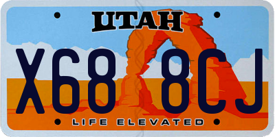 UT license plate X688CJ