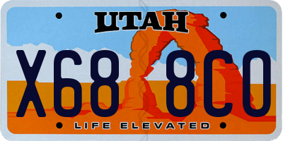 UT license plate X688CO