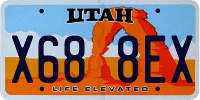 UT license plate X688EX