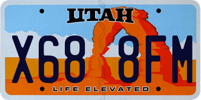 UT license plate X688FM