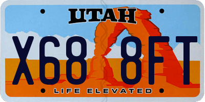 UT license plate X688FT
