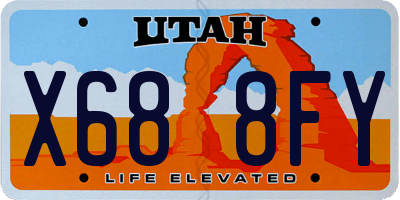 UT license plate X688FY
