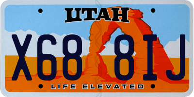UT license plate X688IJ
