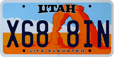 UT license plate X688IN