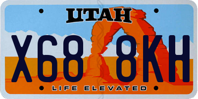 UT license plate X688KH