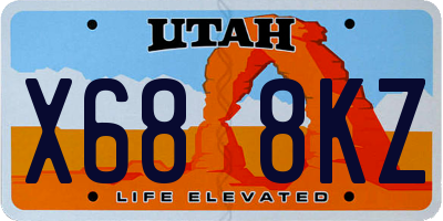 UT license plate X688KZ