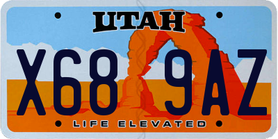 UT license plate X689AZ