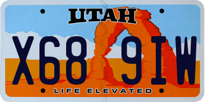 UT license plate X689IW