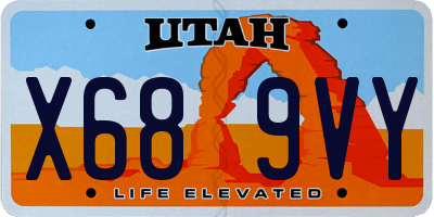 UT license plate X689VY