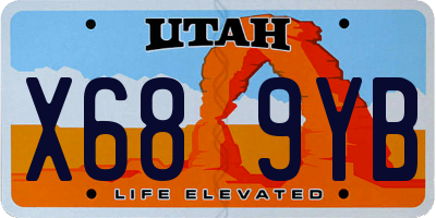 UT license plate X689YB