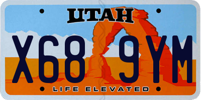 UT license plate X689YM