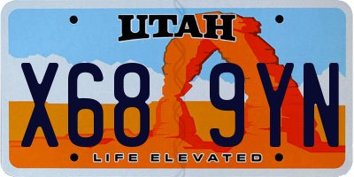 UT license plate X689YN