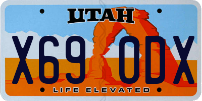 UT license plate X690DX