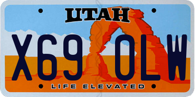 UT license plate X690LW