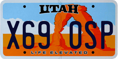 UT license plate X690SP