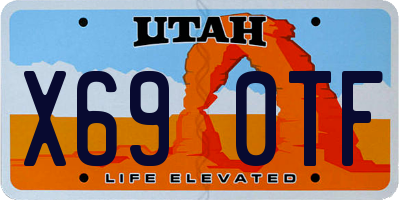 UT license plate X690TF