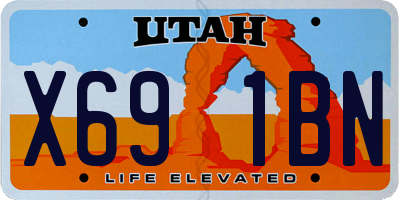 UT license plate X691BN