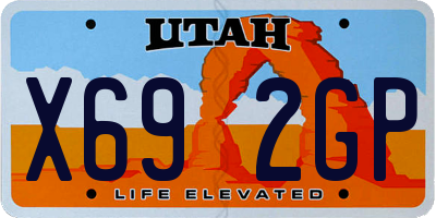 UT license plate X692GP
