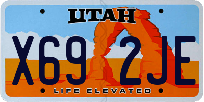 UT license plate X692JE