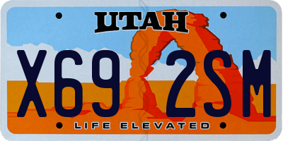 UT license plate X692SM