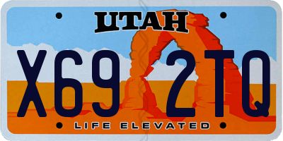 UT license plate X692TQ