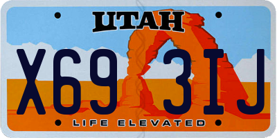 UT license plate X693IJ