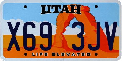 UT license plate X693JV