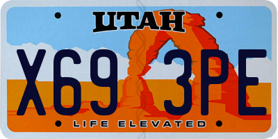 UT license plate X693PE