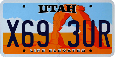 UT license plate X693UR
