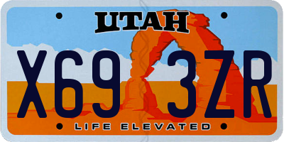 UT license plate X693ZR
