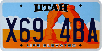 UT license plate X694BA
