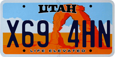 UT license plate X694HN