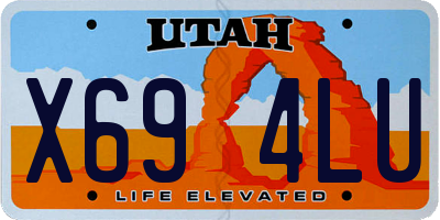 UT license plate X694LU