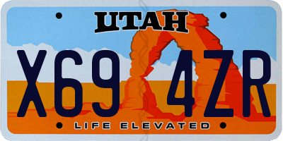 UT license plate X694ZR