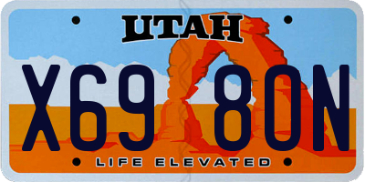 UT license plate X698ON