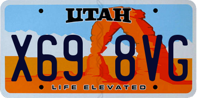 UT license plate X698VG