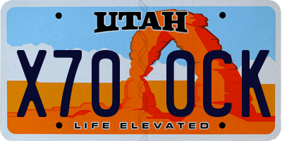 UT license plate X700CK
