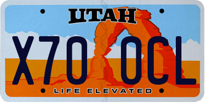 UT license plate X700CL