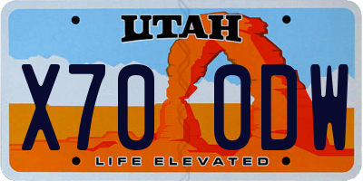 UT license plate X700DW