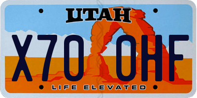 UT license plate X700HF