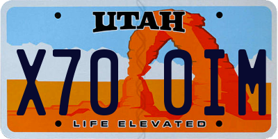 UT license plate X700IM