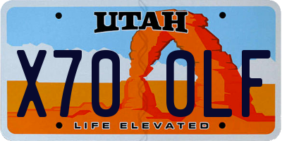 UT license plate X700LF