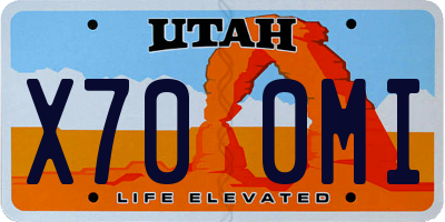 UT license plate X700MI
