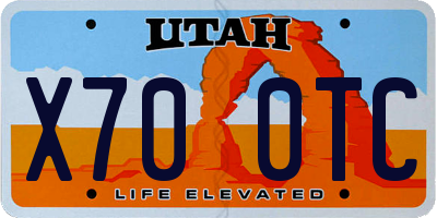 UT license plate X700TC