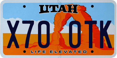 UT license plate X700TK