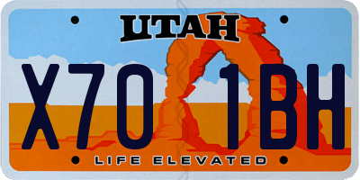 UT license plate X701BH
